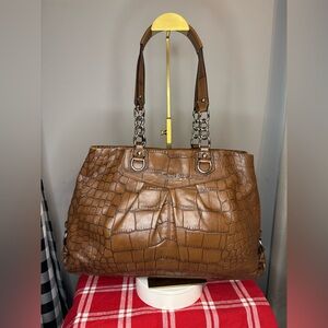 Coach Ashley Brown Croc Embossed Leather Carryall 2011